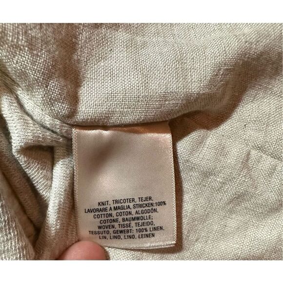 Maeve Anthropologie lagenlook Northward Swing Dress Patchwork Neutral Linen Cott - Picture 6 of 12